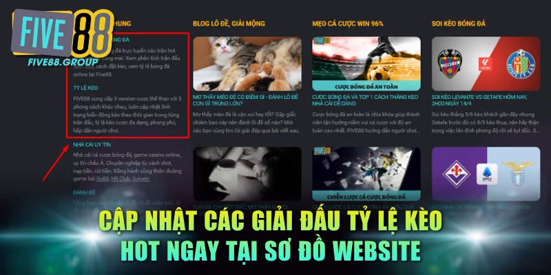 Sitemap FIVE88 - Bản Đồ Dẫn Lối Tới Thiên Đường Cá Cược 2 Cập nhật các giải đấu tỷ lệ kèo hot ngay tại sơ đồ website
