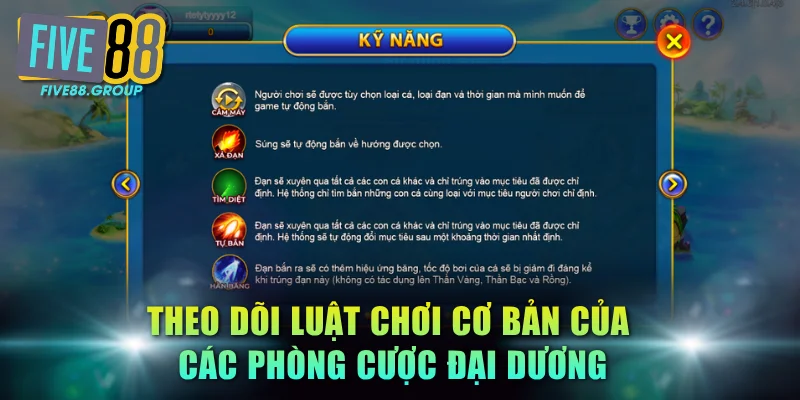 Theo dõi luật chơi cơ bản của các phòng cược đại dương