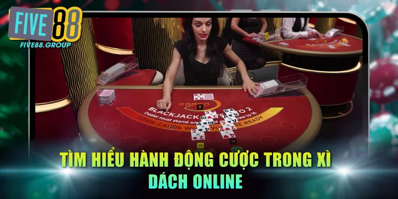 Blackjack Trực Tuyến FIVE88 - Cược Bảo Hiểm Ăn Tiền X2 3 Tìm hiểu hành động cược trong Xì Dách online
